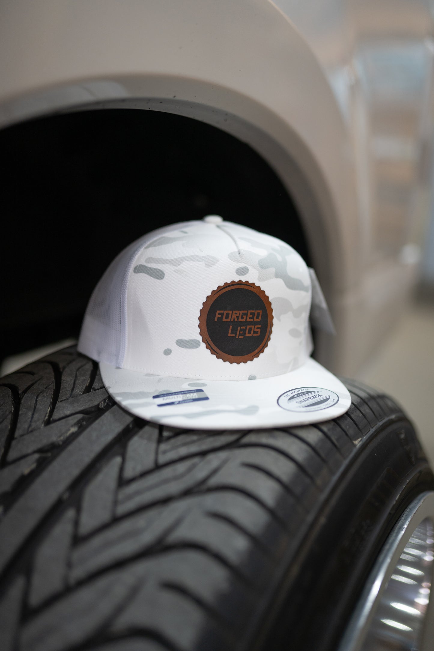 White Forged LEDs Hat