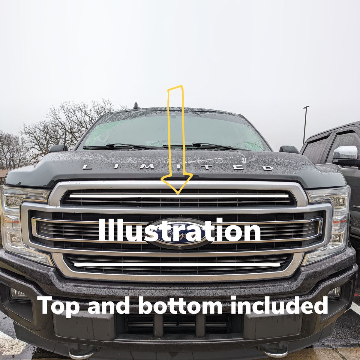 2018-2020 Ford F150 Limited/Platinum Dual “Ghost” LED Grille Light Bars – Top & Bottom, IP67, Black/Silver