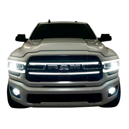 2019-2024 Ram 2500/3500 Laramie LED Grille Accent Bar – Curved Fit, IP67, Black or Silver Frame