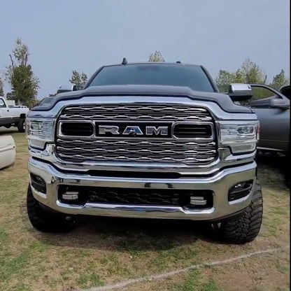 2019-2022 Ram 2500/3500 Limited LED Grille “Power” Light Bar – Single Strip, IP67, Black/Silver Frame
