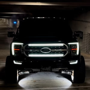 2021-2023 Ford F150 LED Grille Light Kit – Platinum/King Ranch/XLT, White DRL Strip, IP67