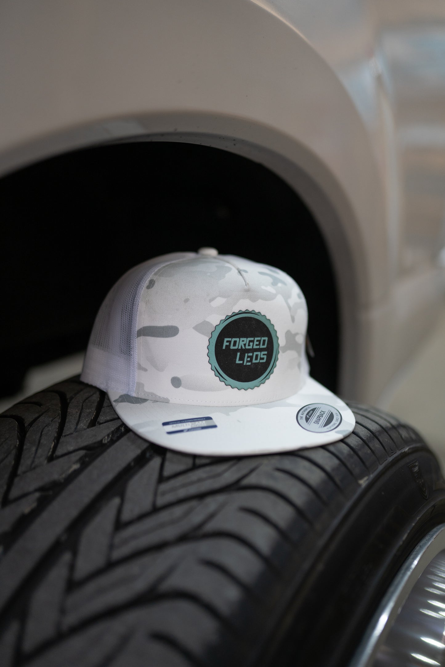 White Forged LEDs Hat