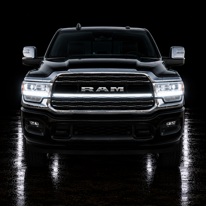 2023-2024 Ram 2500/3500 Limited LED Grille “Power” Bar – Single Strip, IP67, Black or Silver Frame