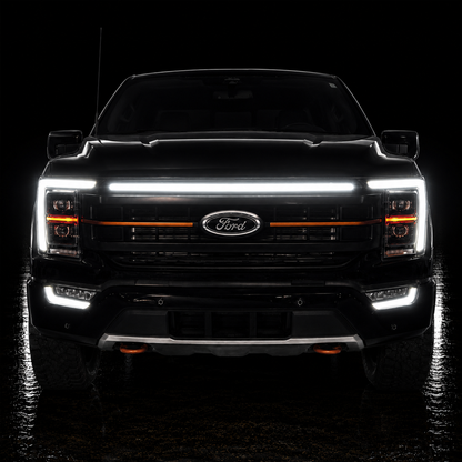 2021-2023 Ford F150 Tremor LED Grille Light Kit – White DRL Strip, IP67, Plug-and-Play Ready