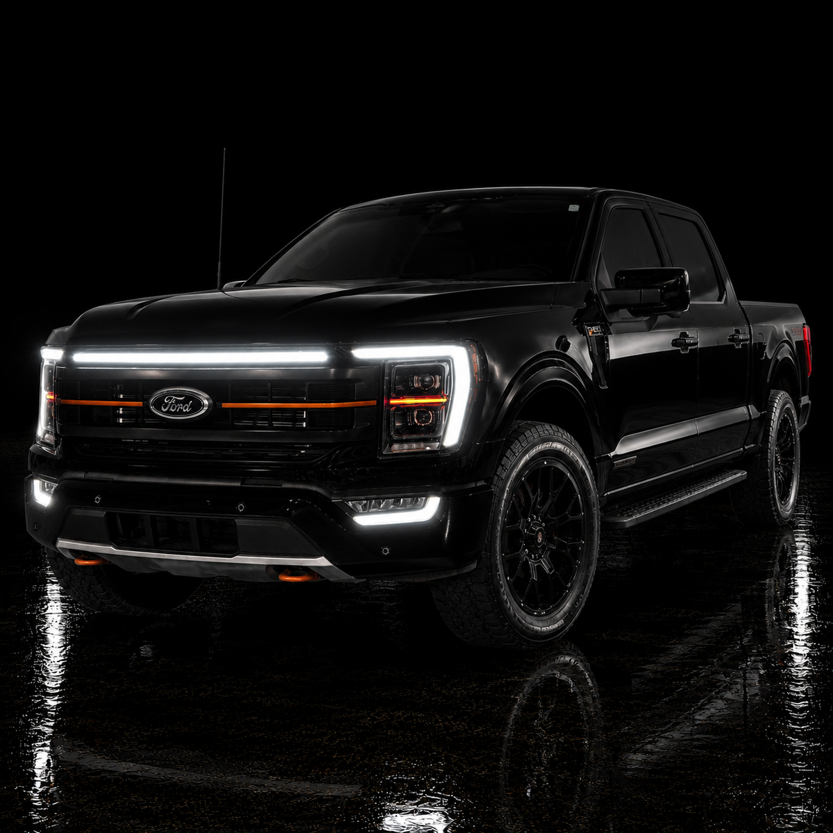 2021-2023 Ford F150 Tremor LED Grille Light Kit – White DRL Strip, IP67, Plug-and-Play Ready