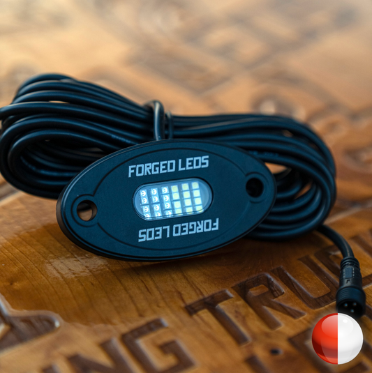 24 LED Rock Light - White / Red Strobe P&P