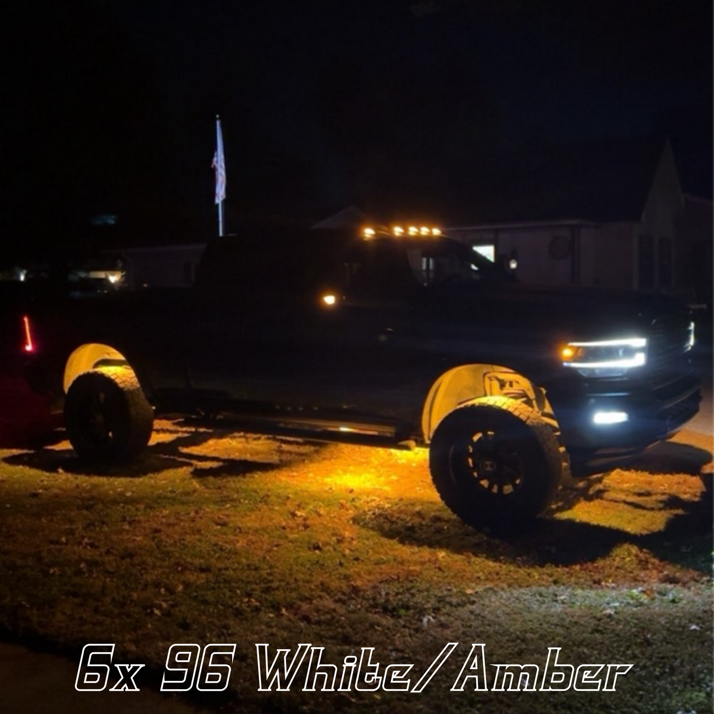 96 LED Rock Light - White / Amber Strobe P&P