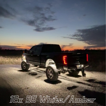 96 LED Rock Light - White / Amber Strobe P&P