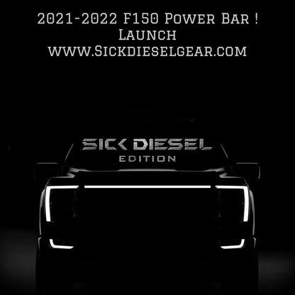 2021-2023 Ford F150 Lariat LED “Power” Grille Accent Bar – IP67, Black/Silver Frame