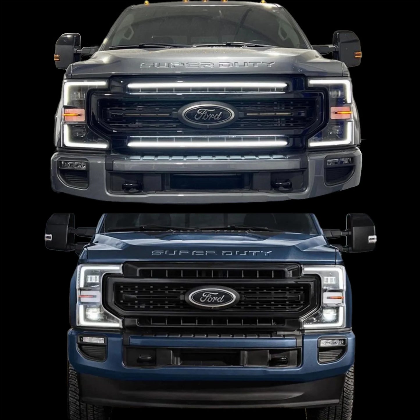 2020-2022 F250, F350, F450 & F550 LED Grille Lights | Lariat, XL, STX, Tremor Full Length