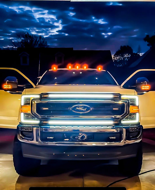 2021-2022 F250, F350, F450 & F550 Non High Flow LED Grille Lights | KR, STX, XLT, Platinum Full Length