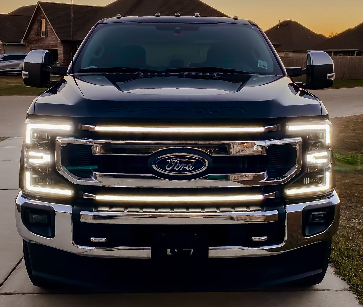2020 Ford F-250/F-350/F-450/F-550 LED Grille Light Kit – KR/XLT/STX/Platinum, IP67, Black or Silver