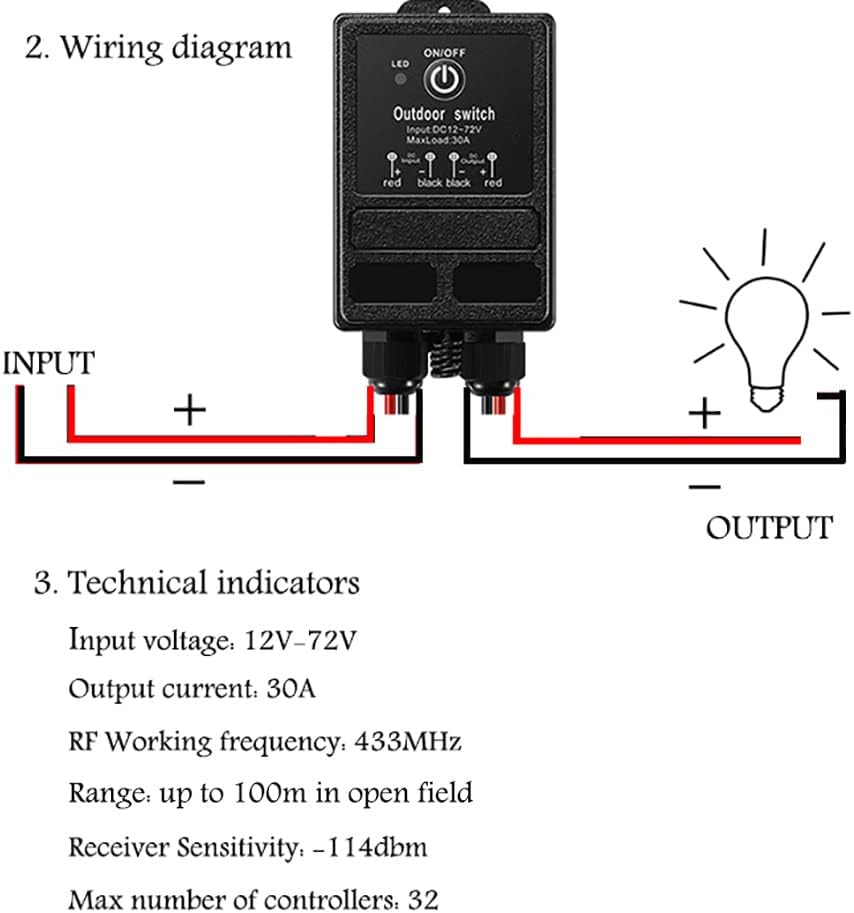 Wireless Remote Control Switch 12V - 30a